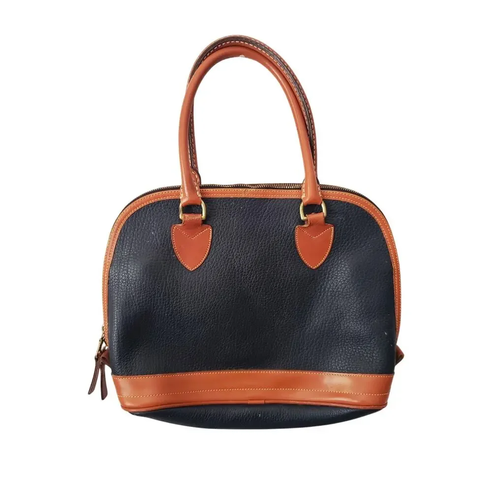Dooney & Bourke VIntage All Weather Leather Domed Satchel Navy